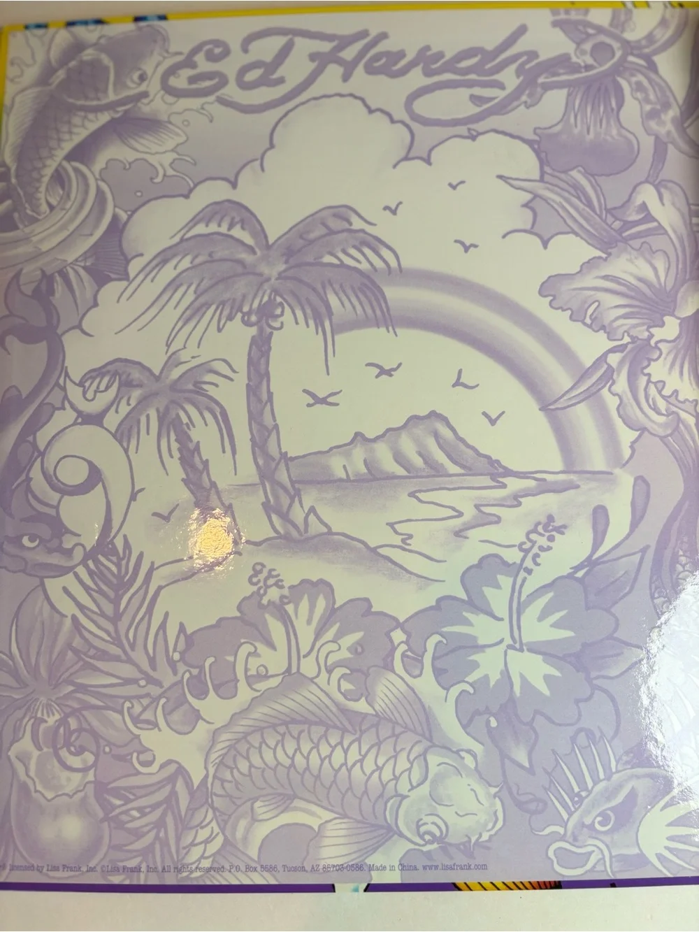 NEW! Ed Hardy Tropical Rainbow Koi 3-Ring 1”Binders Lot of 2 Organizer Rare